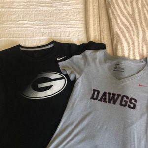 Lot of Two Nike Georgia Bulldogs t shirts size Medium.